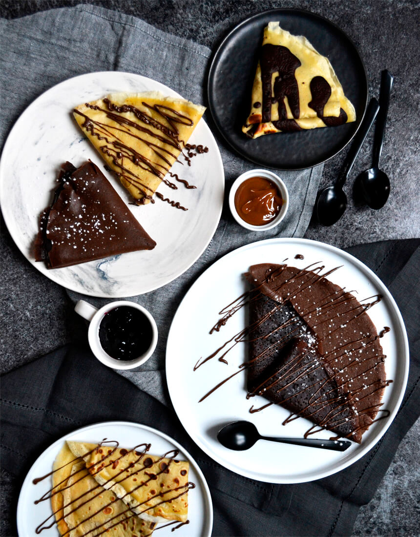 Crêpes parfumées chocolat et vanille