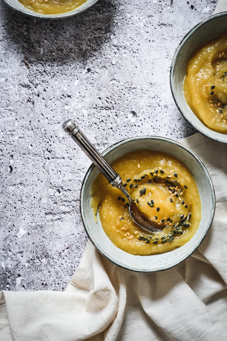 Compote sans sucre Weight Watchers pomme passion Mauricette